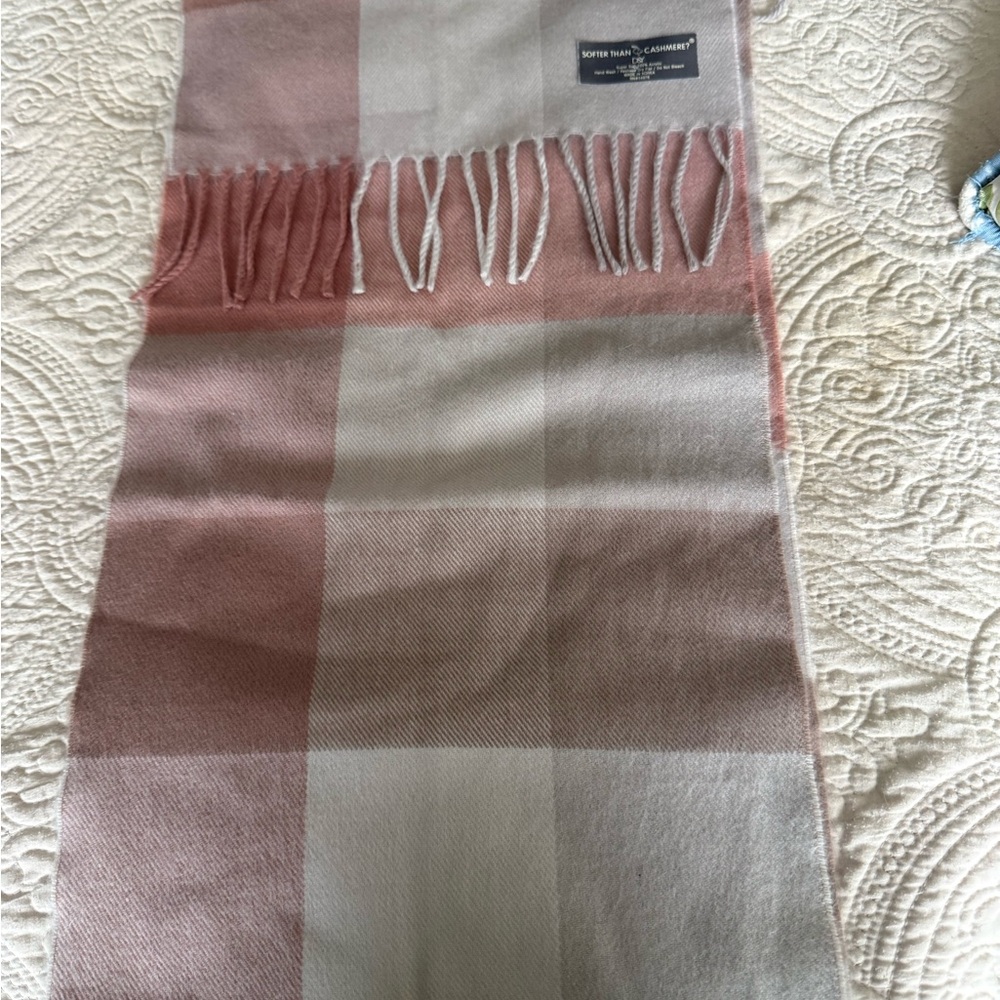 Softer Than Cashmere Pink and Gray Scarf